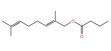 (E)-2,7-Dimethyl-2,6-octadienyl butyrate